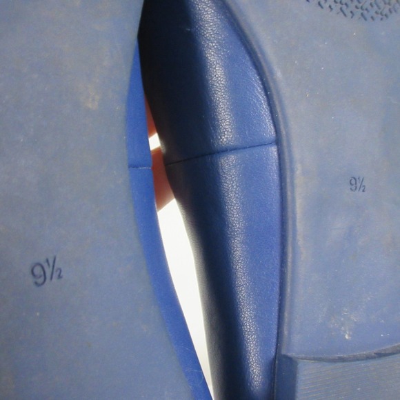 Tory Burch Ballet Flats Women 9.5 Blue Leather Logo Medallion Designer Chic 386 - Picture 13 of 14